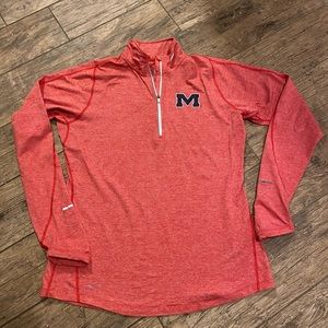 Nike Element Ole Miss Rebels M womens L 1/4 Zip Pullover jacket Red